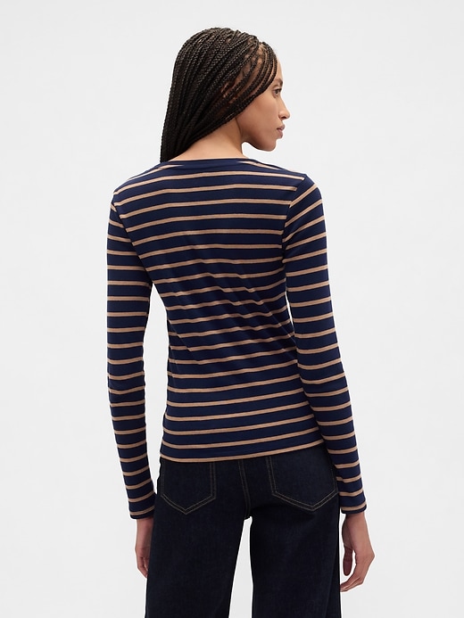 Image number 2 showing, Modern Ribbed Stripe Crewneck T-Shirt