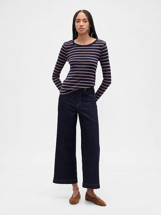 Image number 3 showing, Modern Ribbed Stripe Crewneck T-Shirt