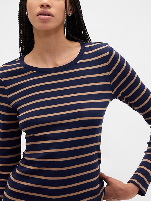 Image number 4 showing, Modern Ribbed Stripe Crewneck T-Shirt