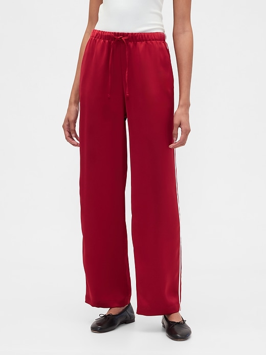 Image number 2 showing, Relaxed Straight-Leg Stripe Satin Pants