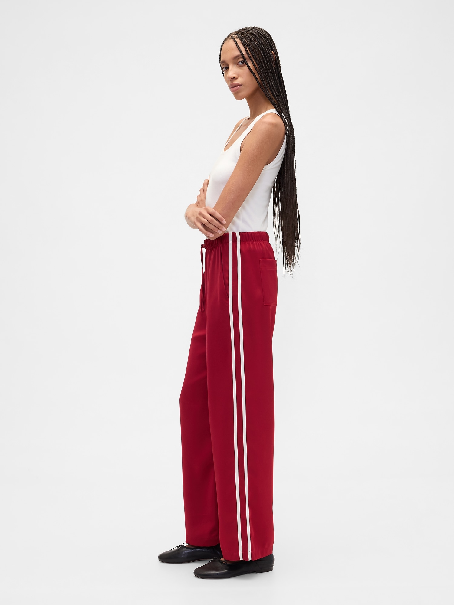 Gap Factory Relaxed Straight-leg Stripe Satin Pants In Multi