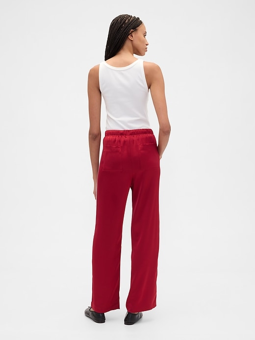 Image number 4 showing, Relaxed Straight-Leg Stripe Satin Pants