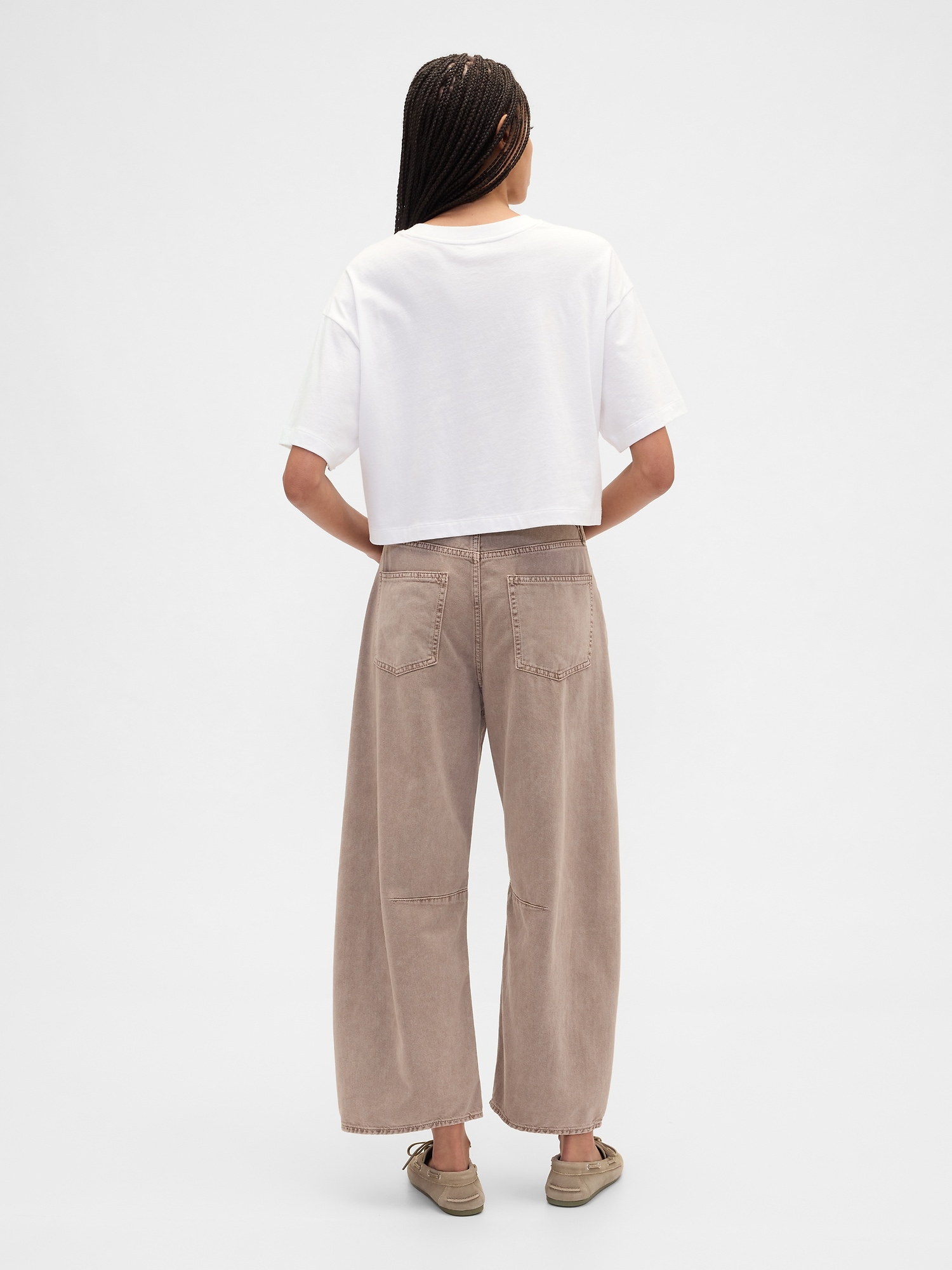 Gap Factory High Rise Horseshoe Crop Jeans In Brown
