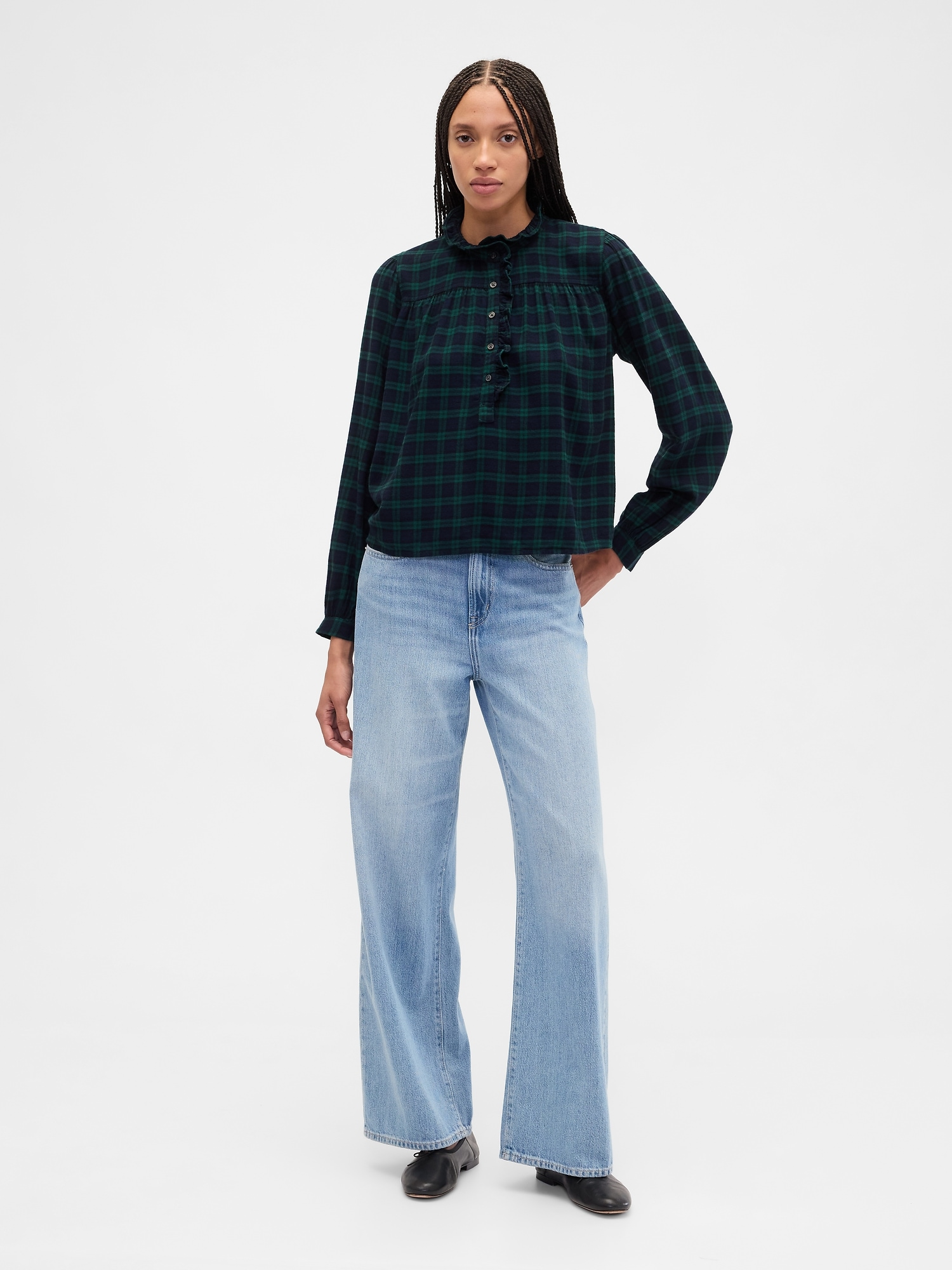 Gap Factory Oversized Ruffle Top In Multi