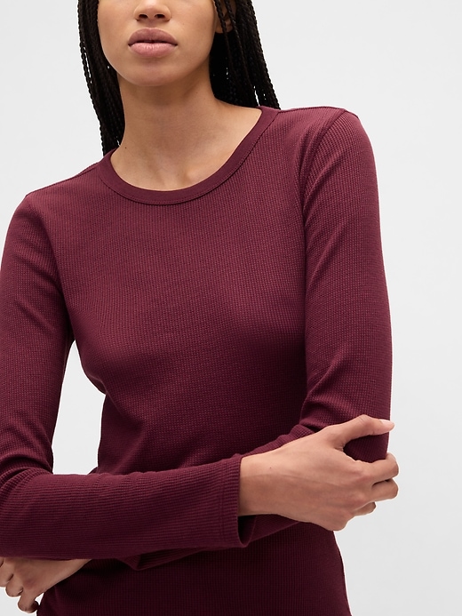 Image number 4 showing, Waffle-Knit Crewneck T-Shirt