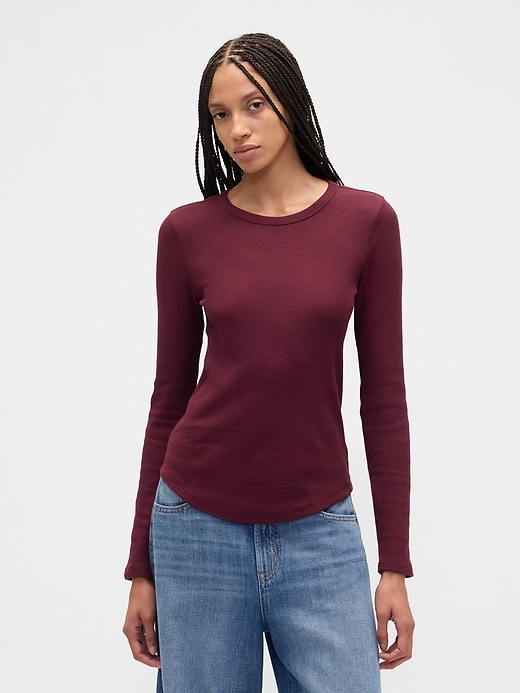 Image number 1 showing, Waffle-Knit Crewneck T-Shirt