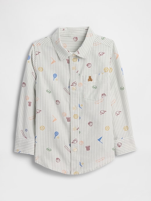 Image number 1 showing, babyGap Print Oxford Shirt