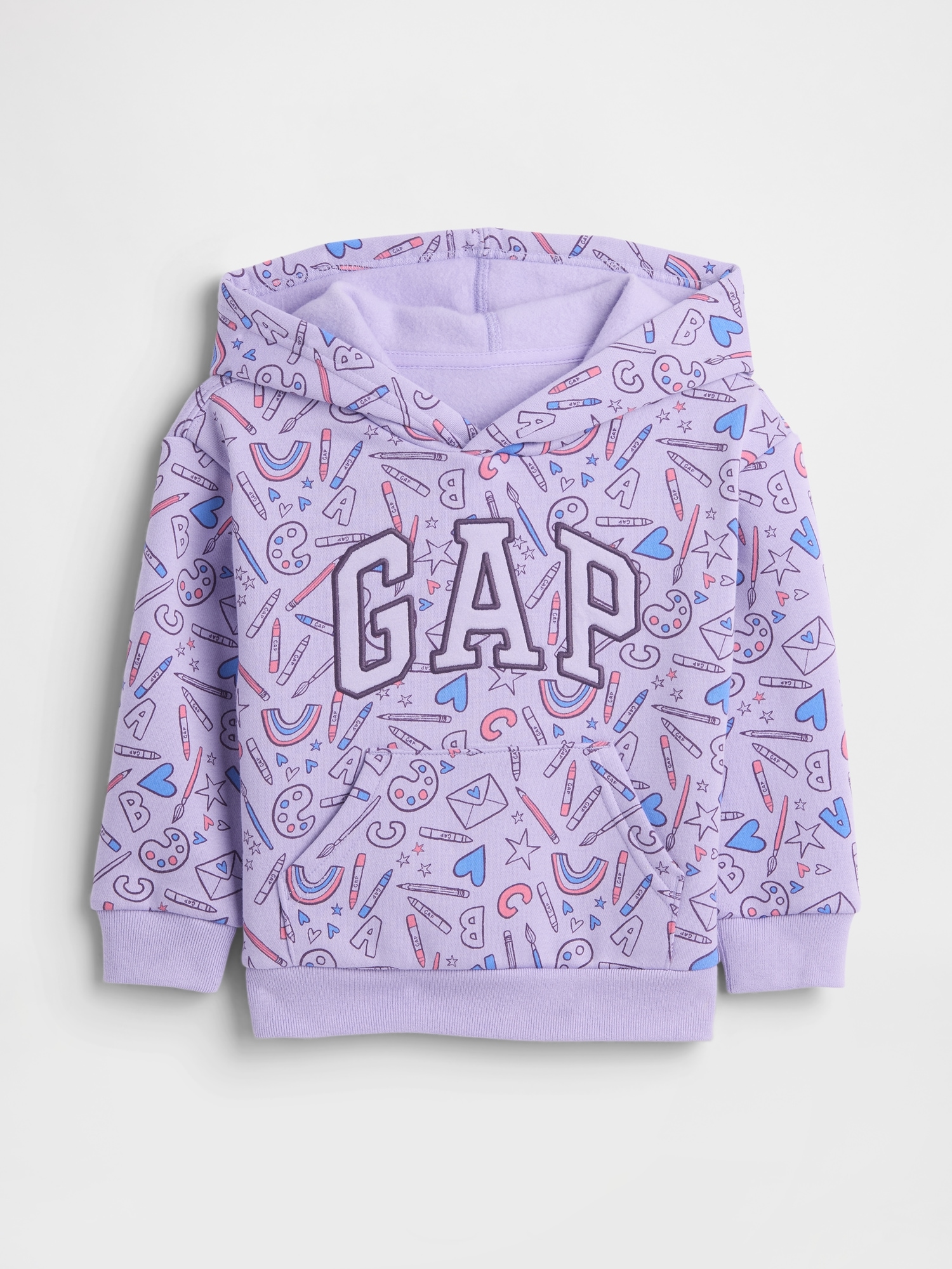 babyGap Relaxed Logo Graphic Hoodie - Purple