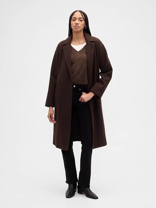 Image number 3 showing, Relaxed Wool Wrap Coat