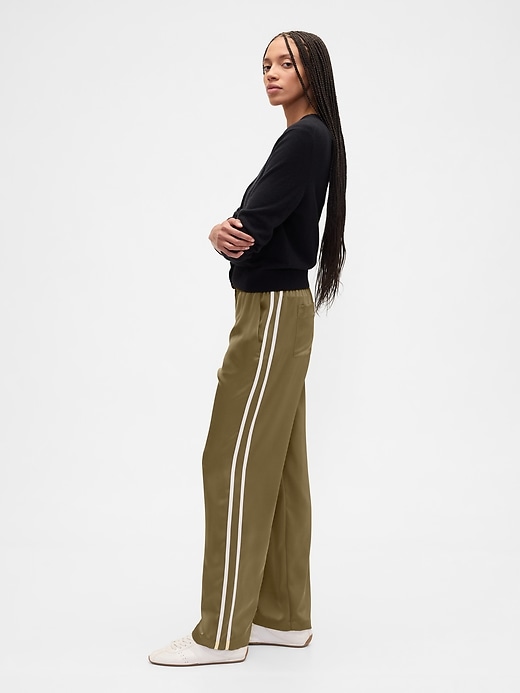 Image number 3 showing, Relaxed Straight-Leg Stripe Satin Pants
