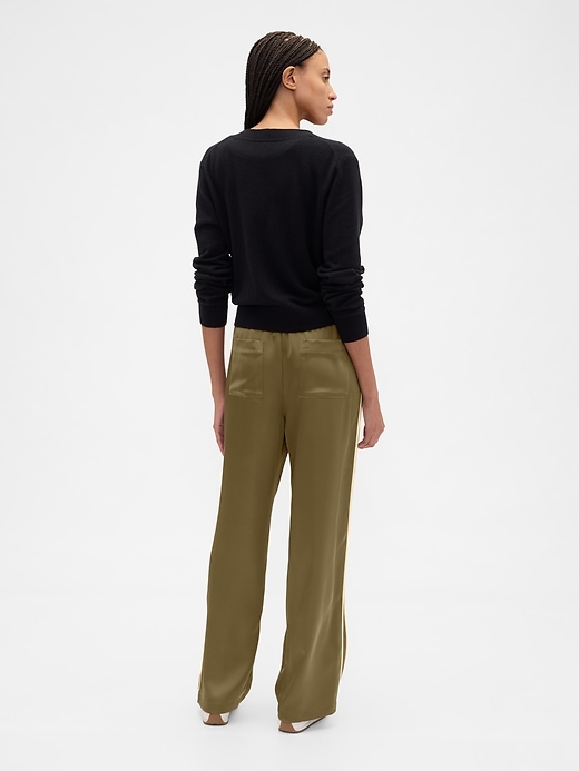 Image number 4 showing, Relaxed Straight-Leg Stripe Satin Pants
