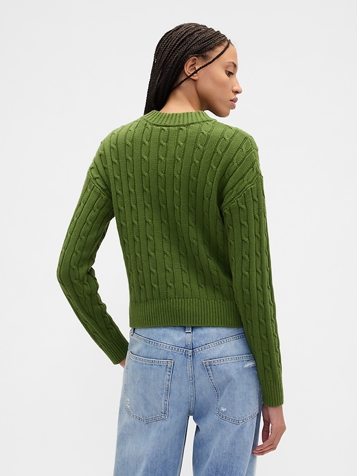Image number 2 showing, Relaxed Cable-Knit Crewneck Sweater