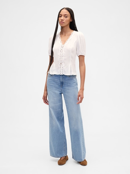 Image number 3 showing, Crepe V-Neck Top