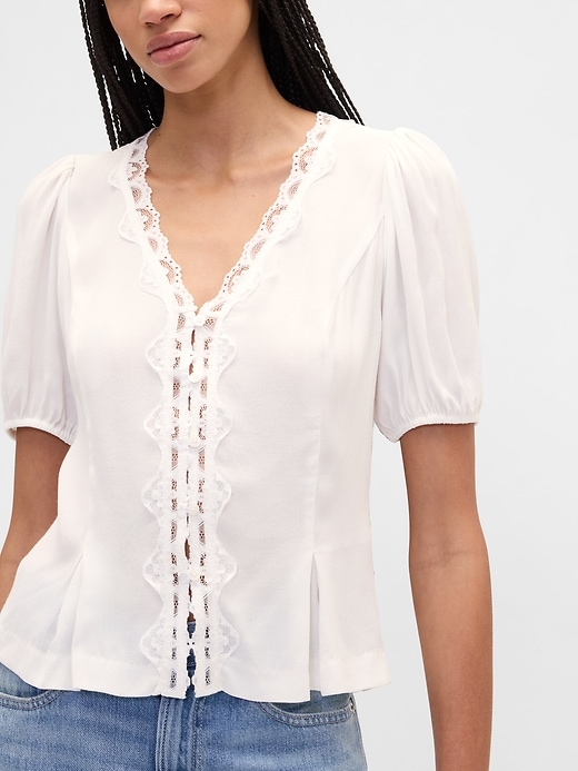 Image number 4 showing, Crepe V-Neck Top