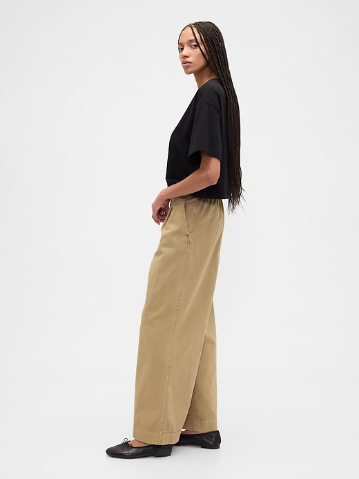 Image number 3 showing, High Rise Pleated Relaxed Wide-Leg Khakis