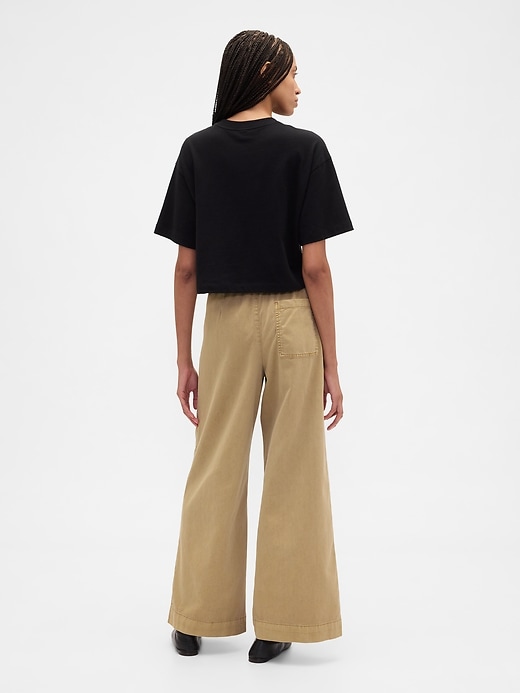 Image number 4 showing, High Rise Pleated Relaxed Wide-Leg Khakis