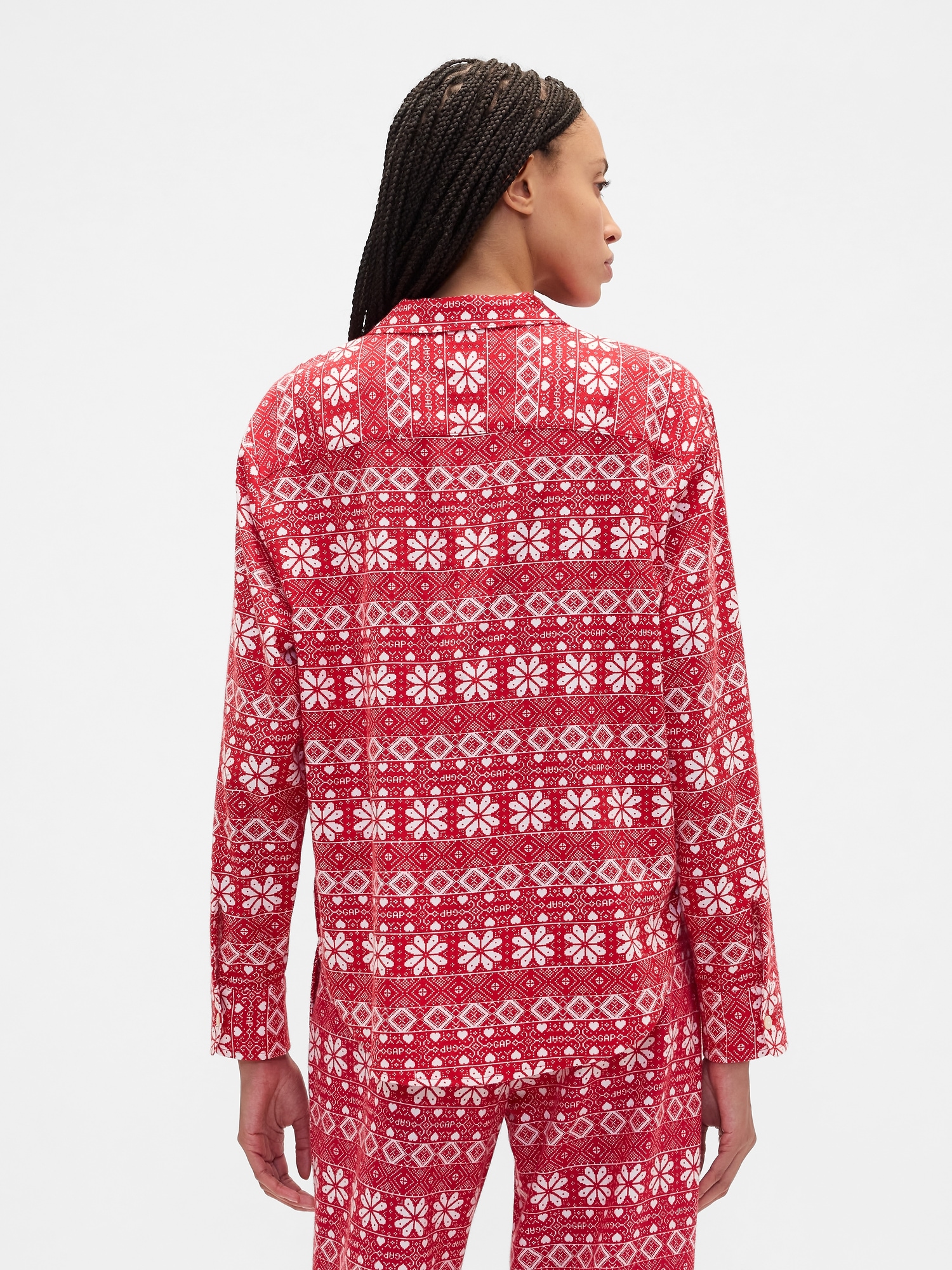 Gap Factory Relaxed Flannel Sleep Shirt In Red