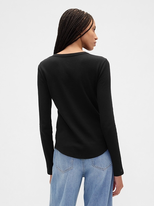 Image number 2 showing, Waffle-Knit Crewneck T-Shirt