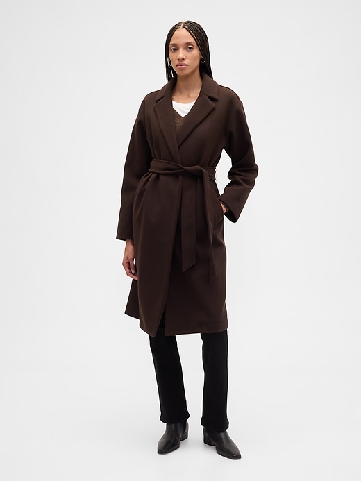 Image number 1 showing, Relaxed Wool Wrap Coat