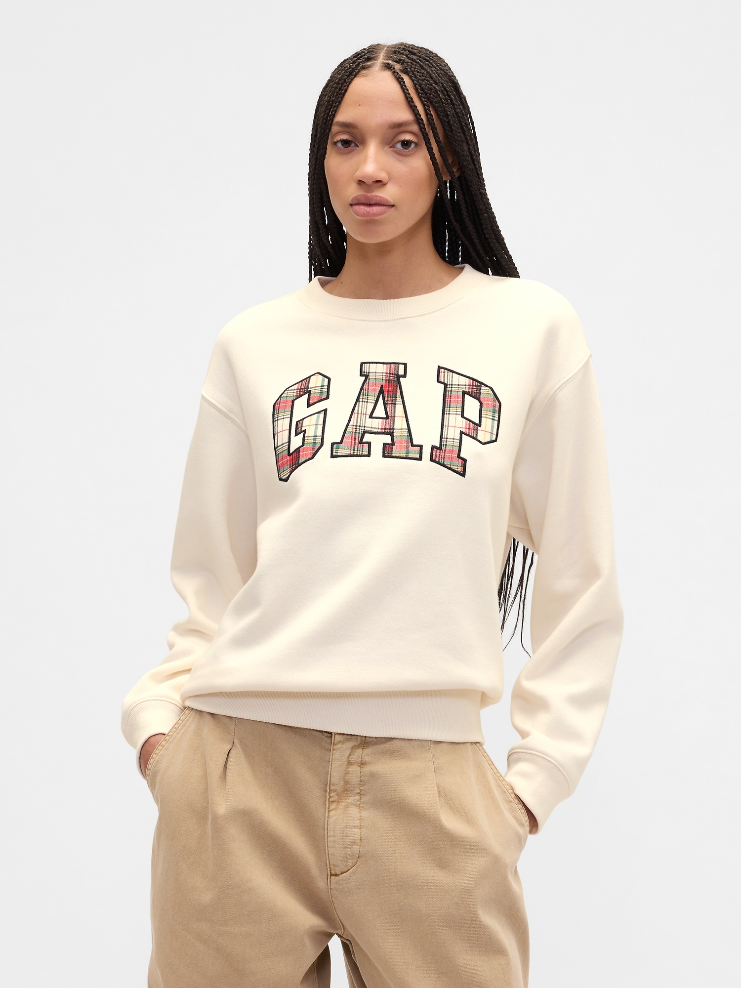Gap Logo Sweatshirt - Tartan Plaid