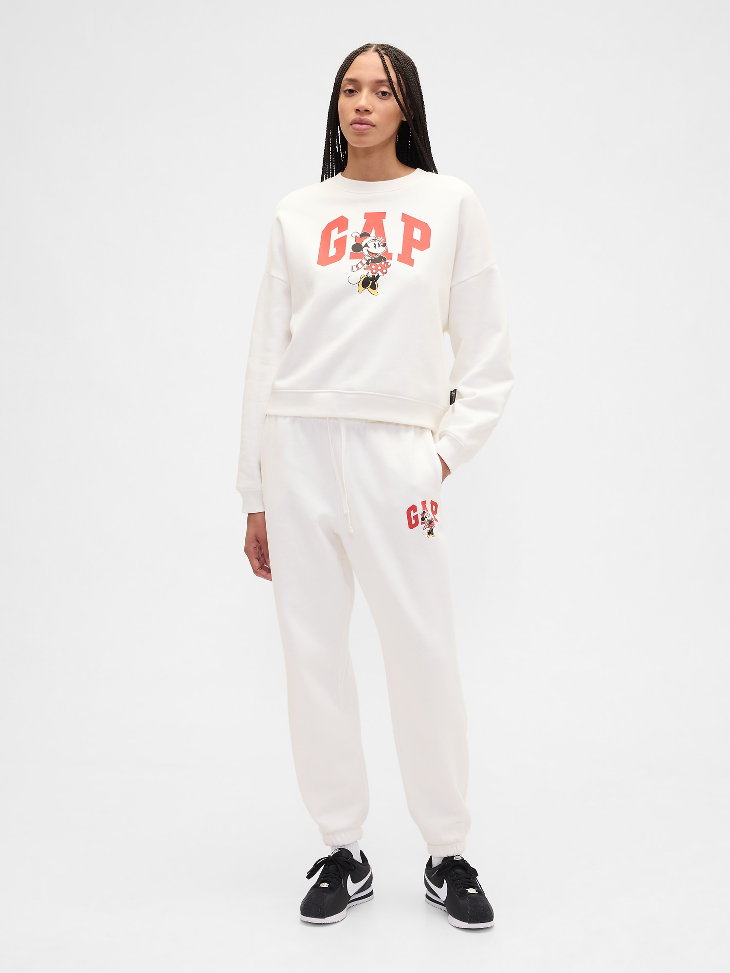 Gap × Disney Minnie Mouse Logo Joggers - Disney Family White