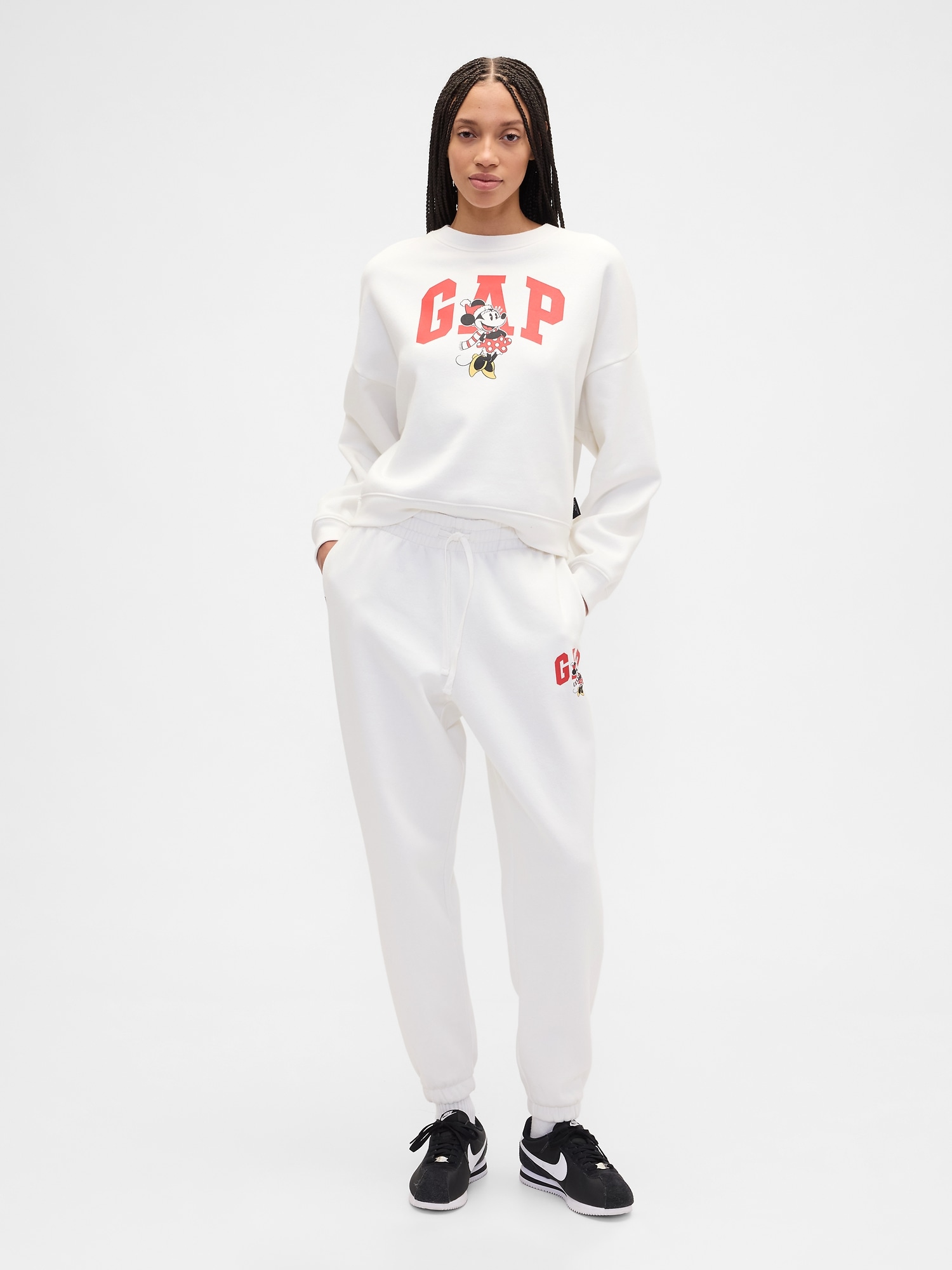 Gap Factory Gap × Disney Minnie Mouse Oversized Logo Sweatshirt In White