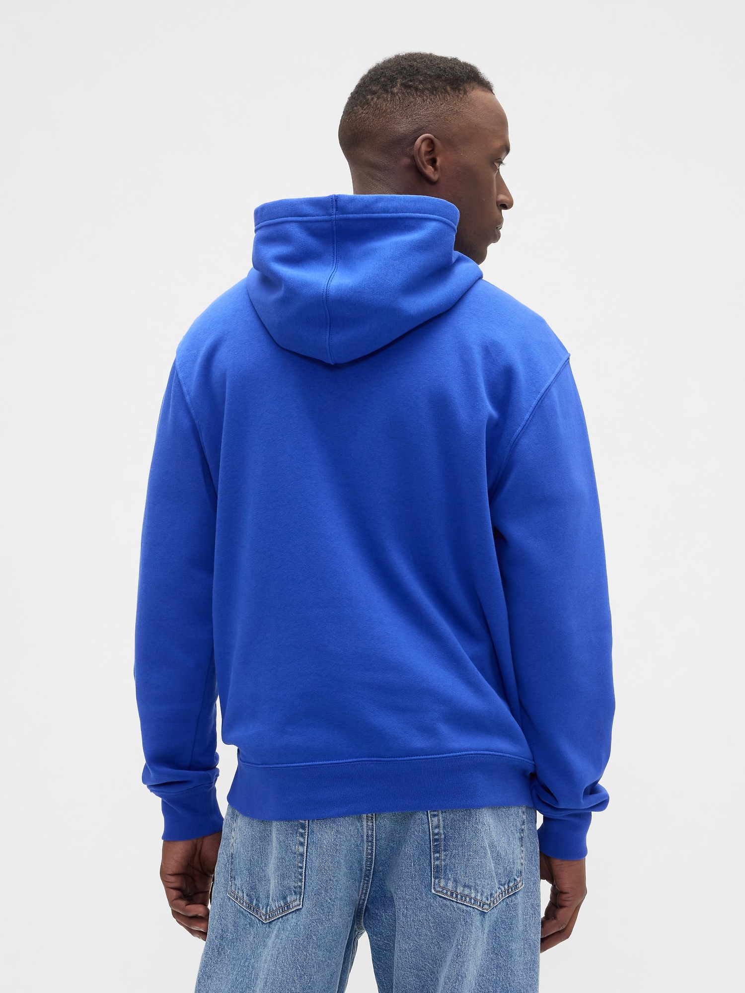 Gap Factory Relaxed Gap Logo Zip Hoodie In Blue