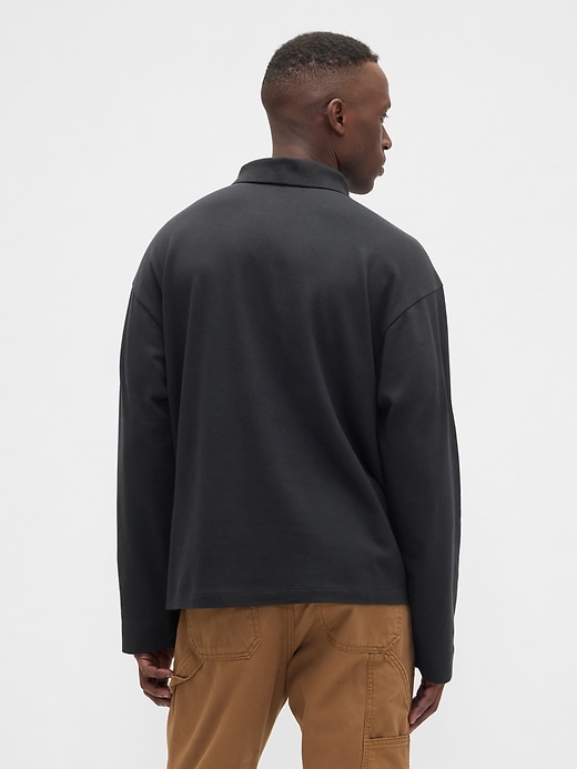 Image number 2 showing, Boxy Stretch Pique Polo Shirt