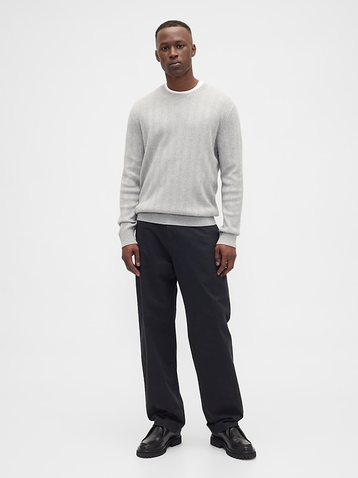 Image number 3 showing, CashSoft Ribbed Crewneck Sweater