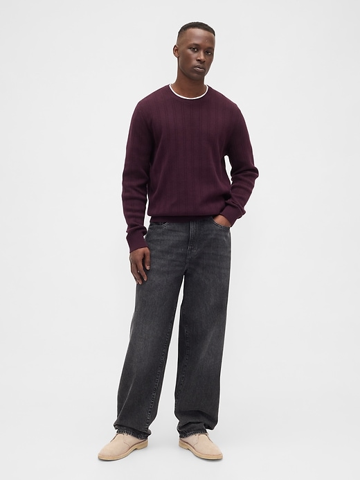 Image number 3 showing, CashSoft Ribbed Crewneck Sweater