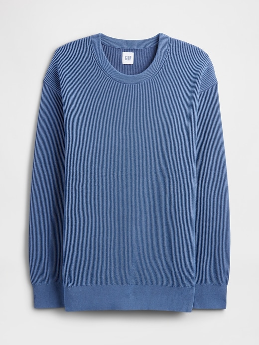 Image number 5 showing, Oversized Fisherman-Stitch Crewneck Sweater