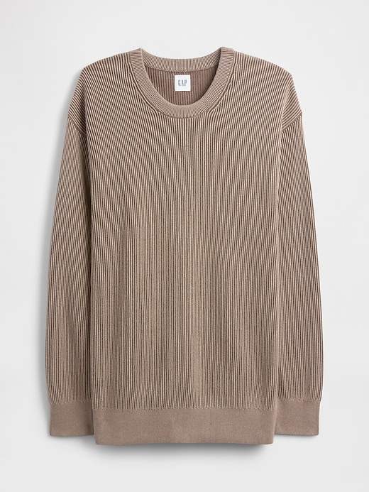 Image number 5 showing, Oversized Fisherman-Stitch Crewneck Sweater