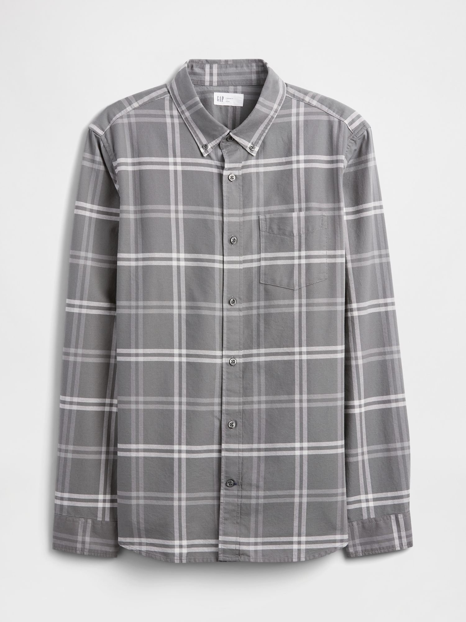 Gap Factory Oxford Shirt In Standard Fit In Gray