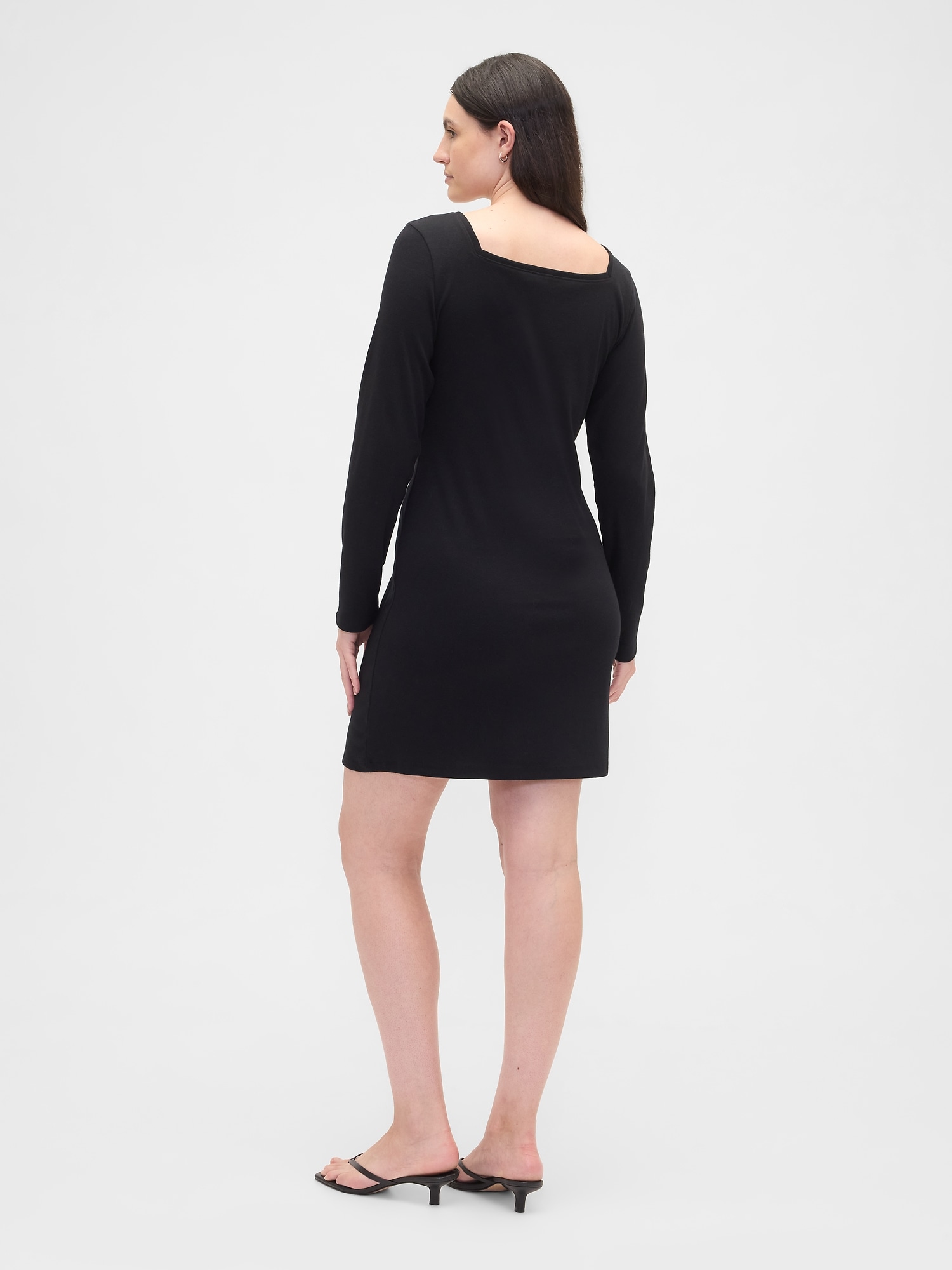 Gap Factory Squareneck Mini Dress In Black
