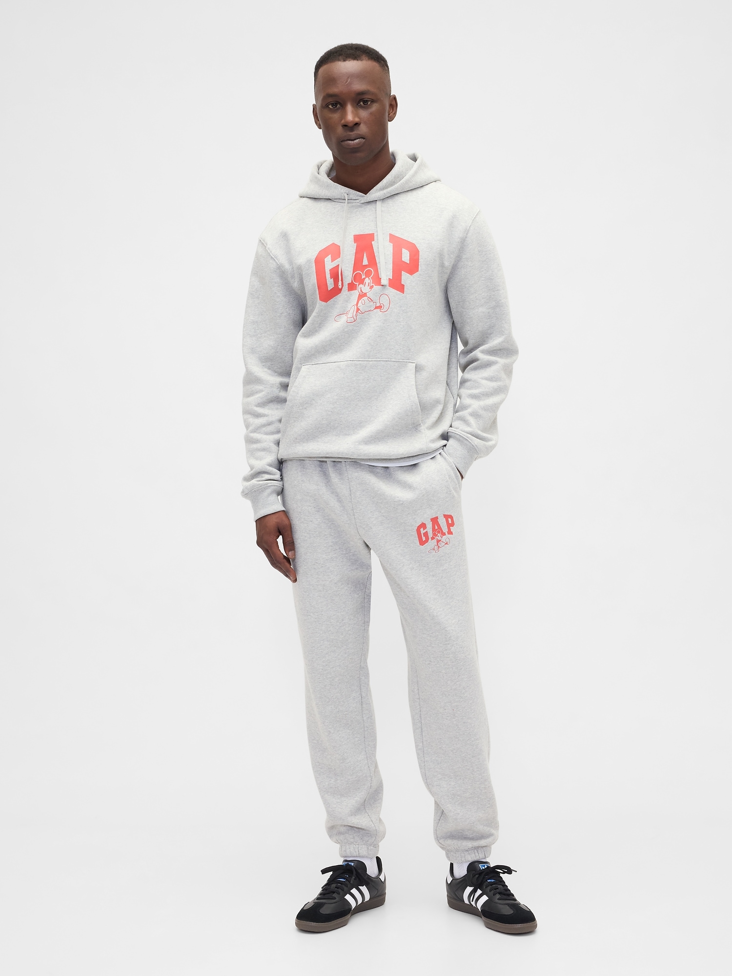 Gap × Disney Mickey Mouse Relaxed Logo Joggers - Gray