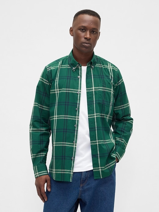 Image number 1 showing, Stretch Poplin Shirt in Standard Fit
