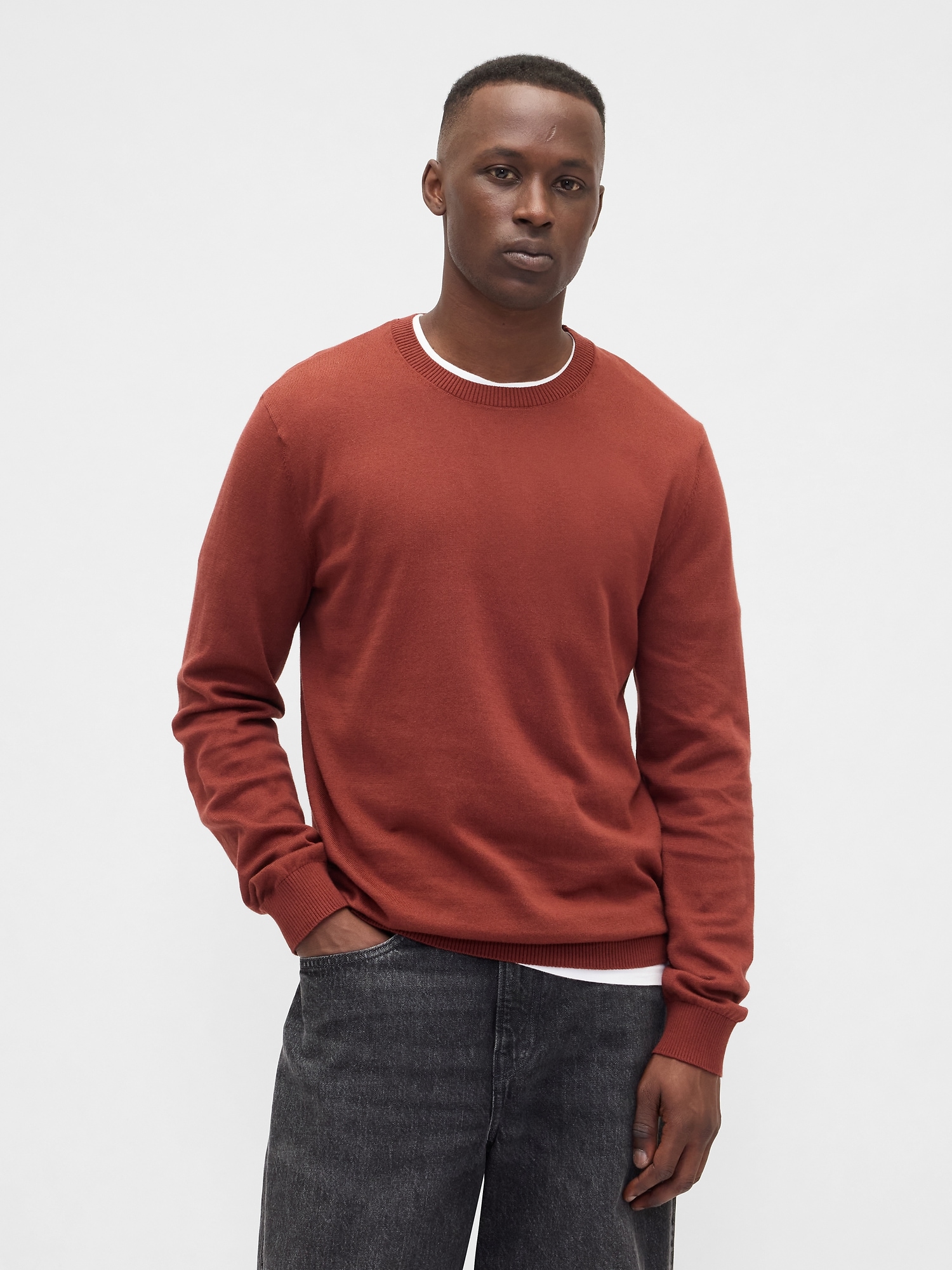 Crewneck Sweater - Burnt Brown Russet