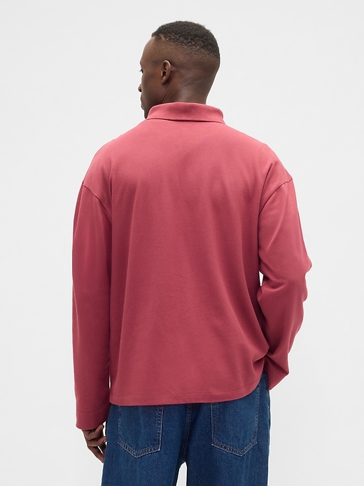 Image number 2 showing, Boxy Stretch Pique Polo Shirt