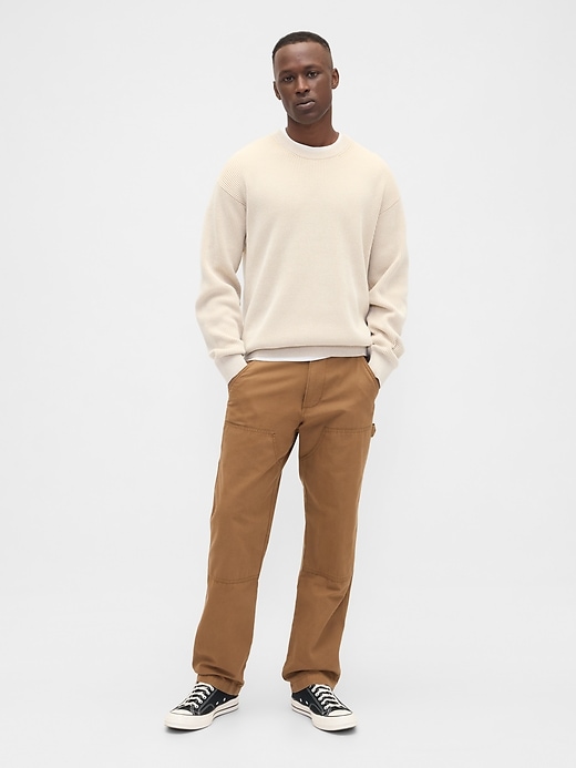 Image number 3 showing, Oversized Fisherman-Stitch Crewneck Sweater