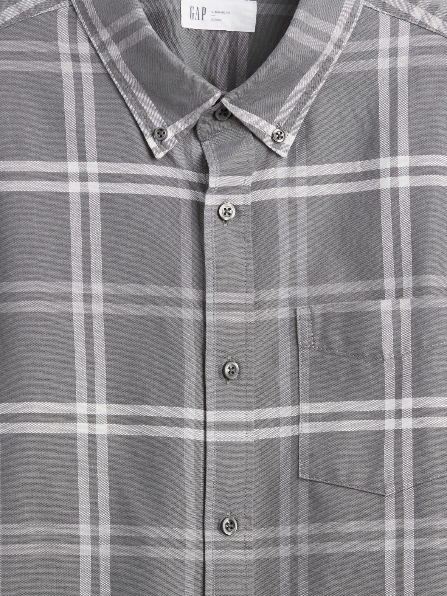Gap Factory Oxford Shirt In Standard Fit In Gray