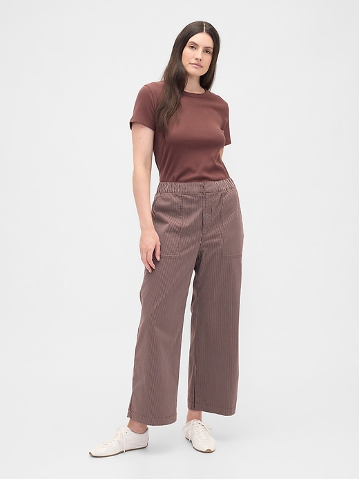 Image number 5 showing, High Rise Easy Stripe Wide-Leg Khakis