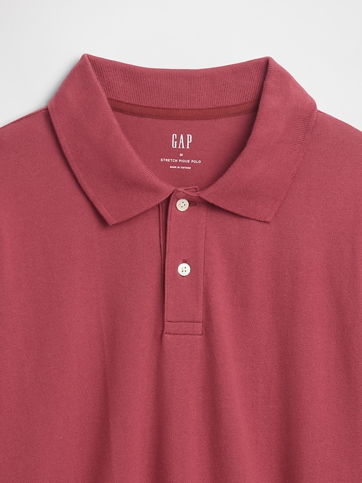 Image number 4 showing, Boxy Stretch Pique Polo Shirt