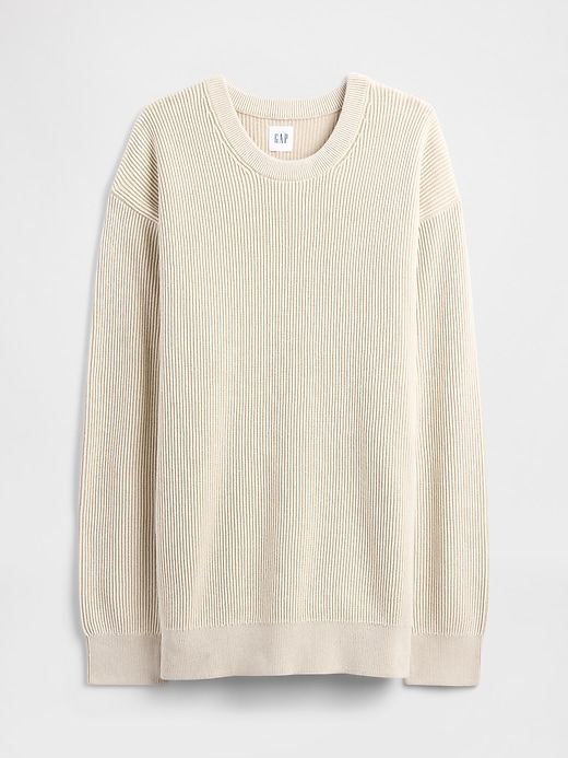 Image number 5 showing, Oversized Fisherman-Stitch Crewneck Sweater