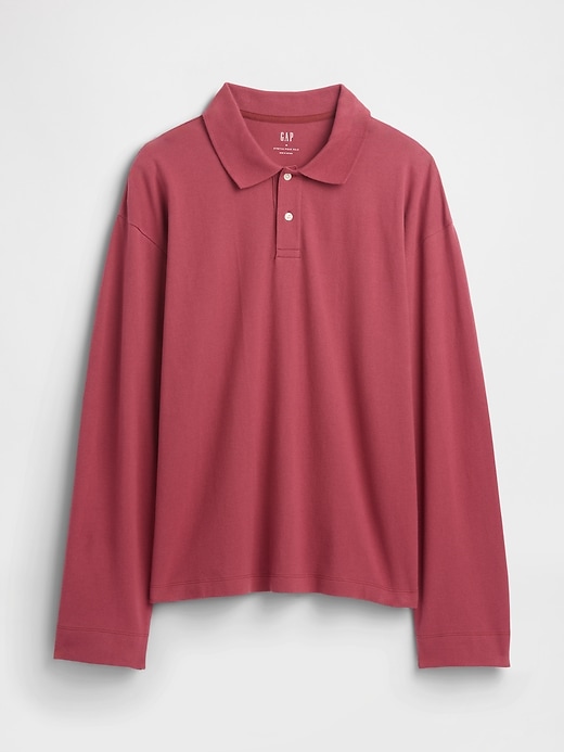 Image number 5 showing, Boxy Stretch Pique Polo Shirt