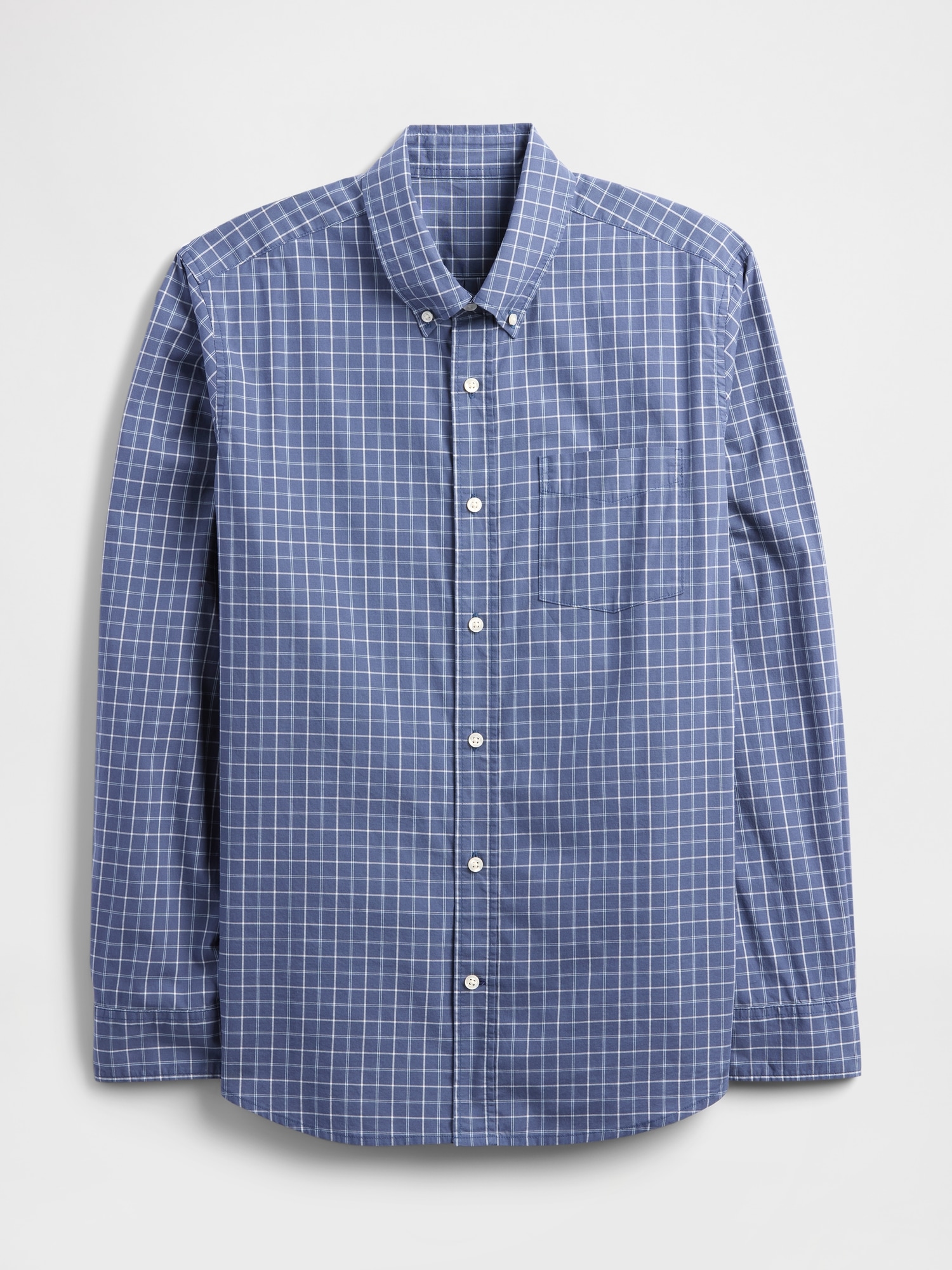 Gap Factory Stretch Poplin Shirt In Standard Fit In Blue