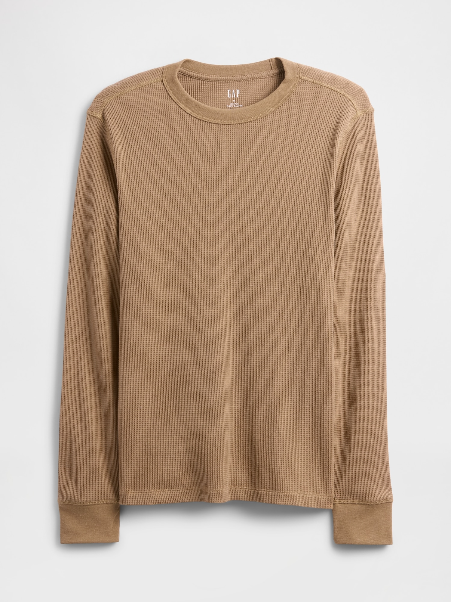 Gap Factory Waffle-knit Crewneck T-shirt In Brown