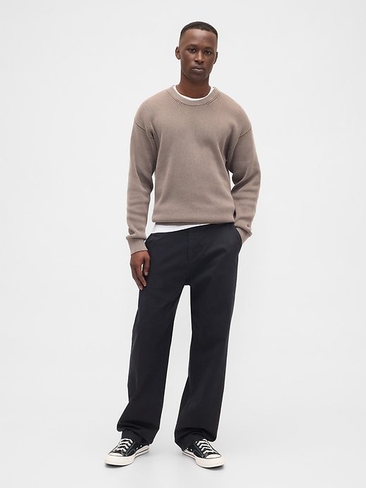 Image number 3 showing, Oversized Fisherman-Stitch Crewneck Sweater
