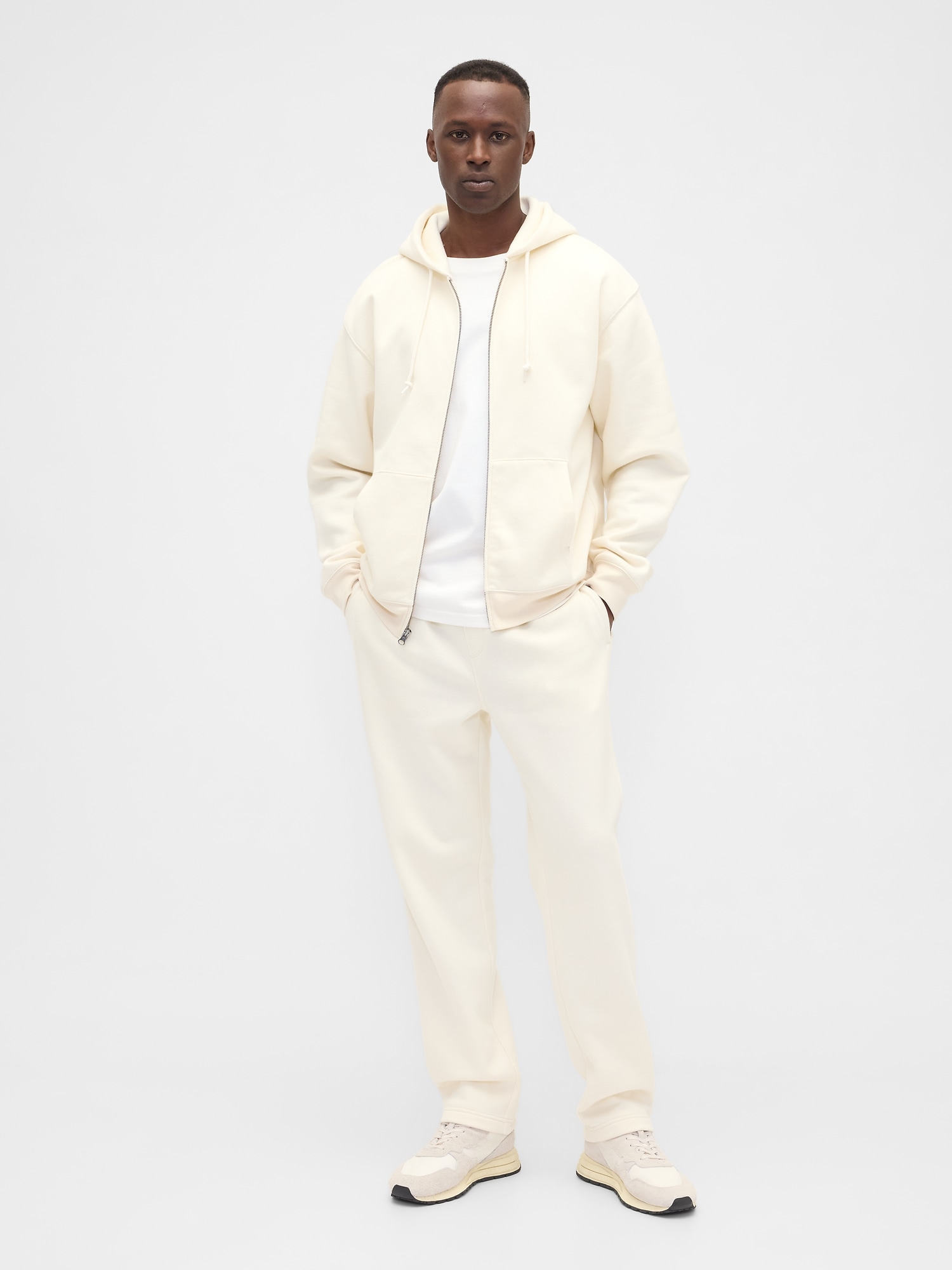 Vintage Soft Straight-Leg Sweatpants - Ivory Cream Frost