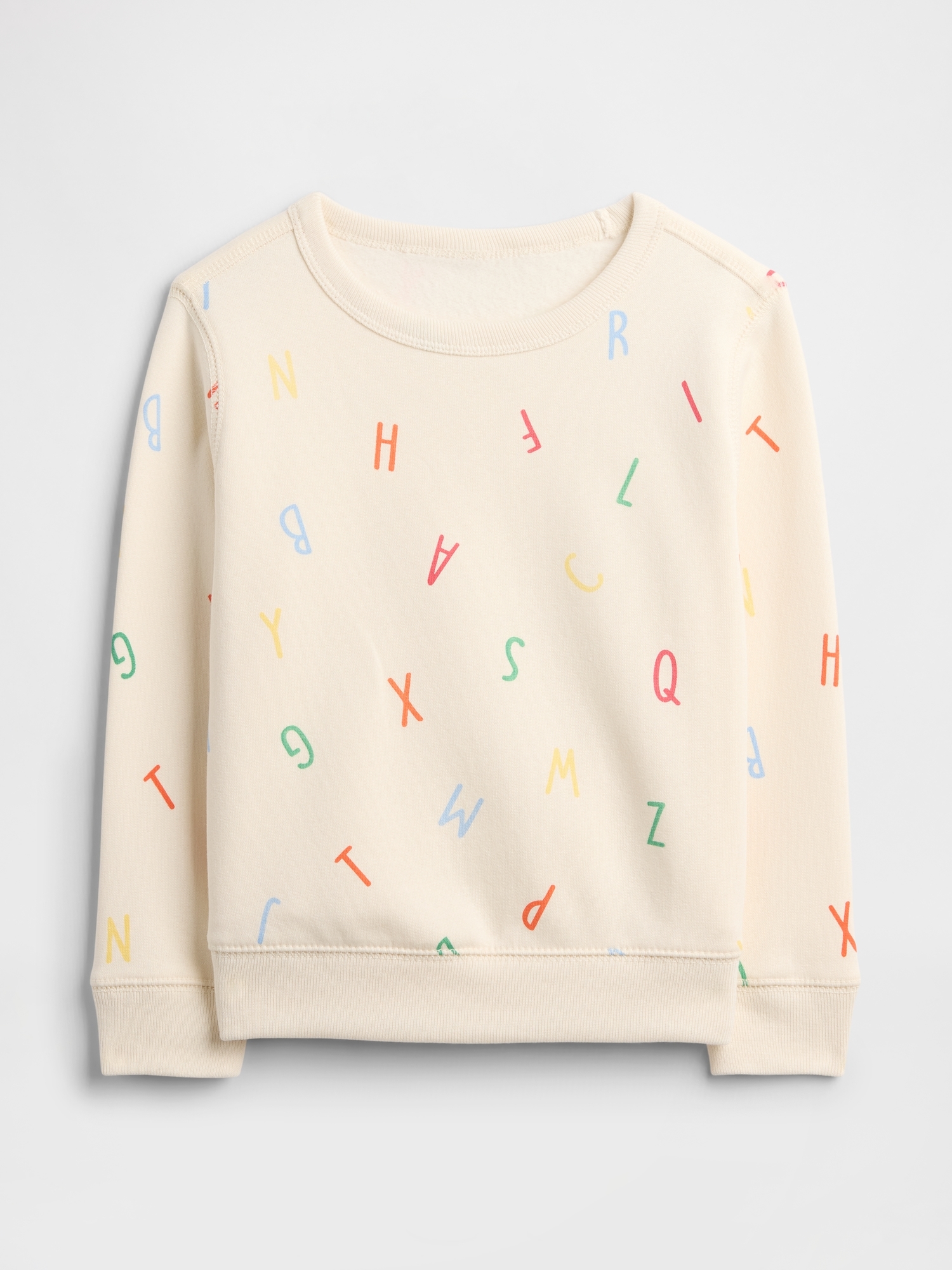babyGap Crewneck Sweatshirt - Ivory Cream Frost Alphabet