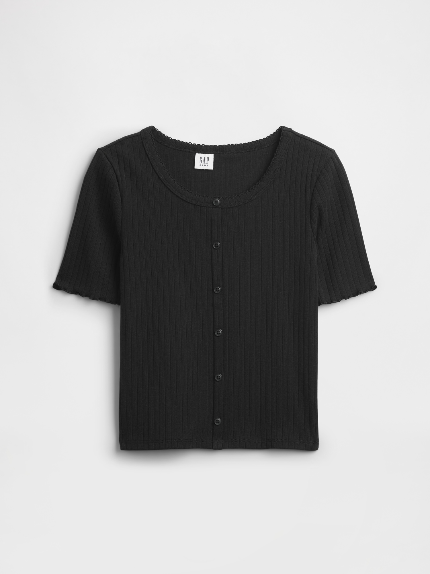 Kids Ribbed Top - Black